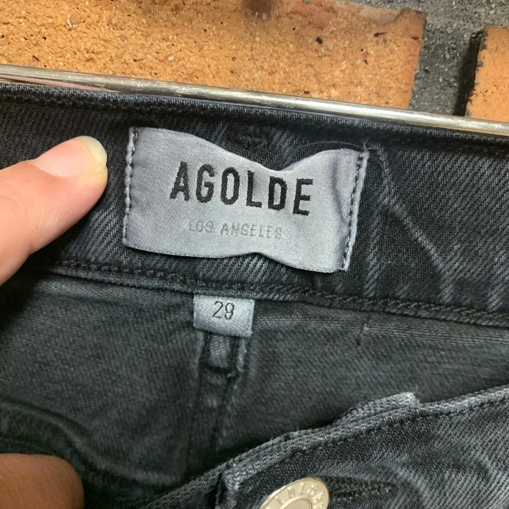 AGOLDE Toni Mid Rise Straight Leg Raw Hem Jeans